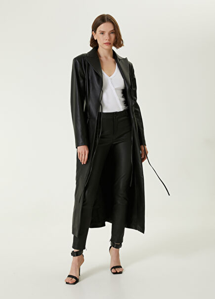 Black Slim Fit Leather Pants